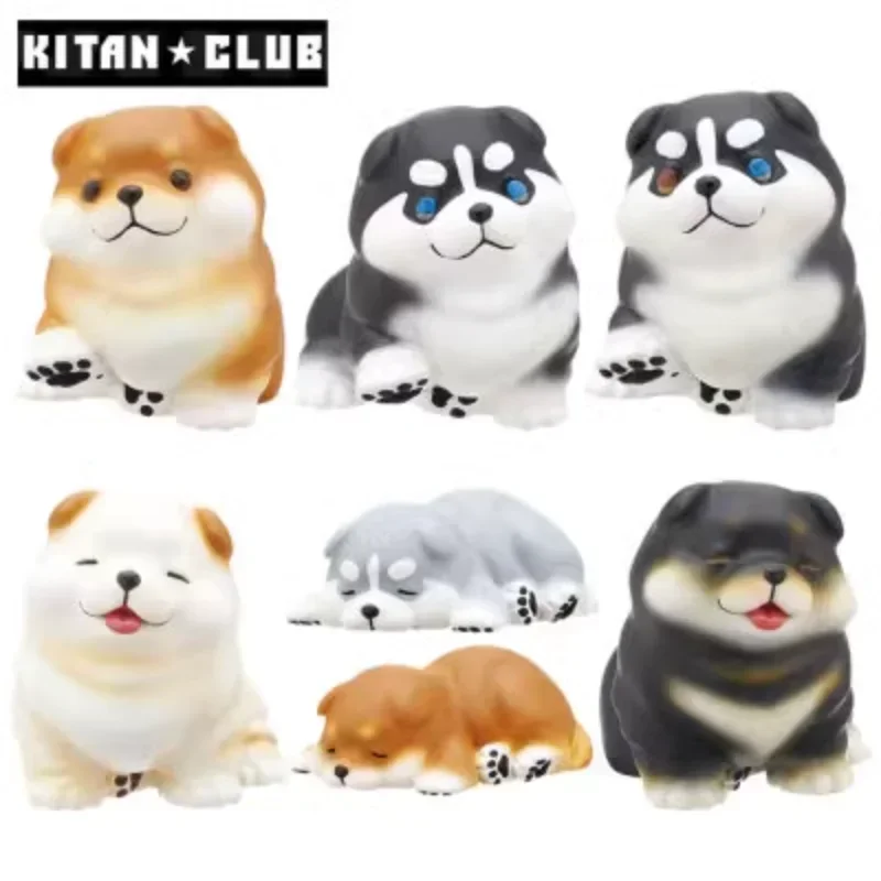 Original Kawaii Kitan Club Gashapon Figure Plump Shiba Inu Dog Mini Animal Figurine Anime Decor Capsule Toys