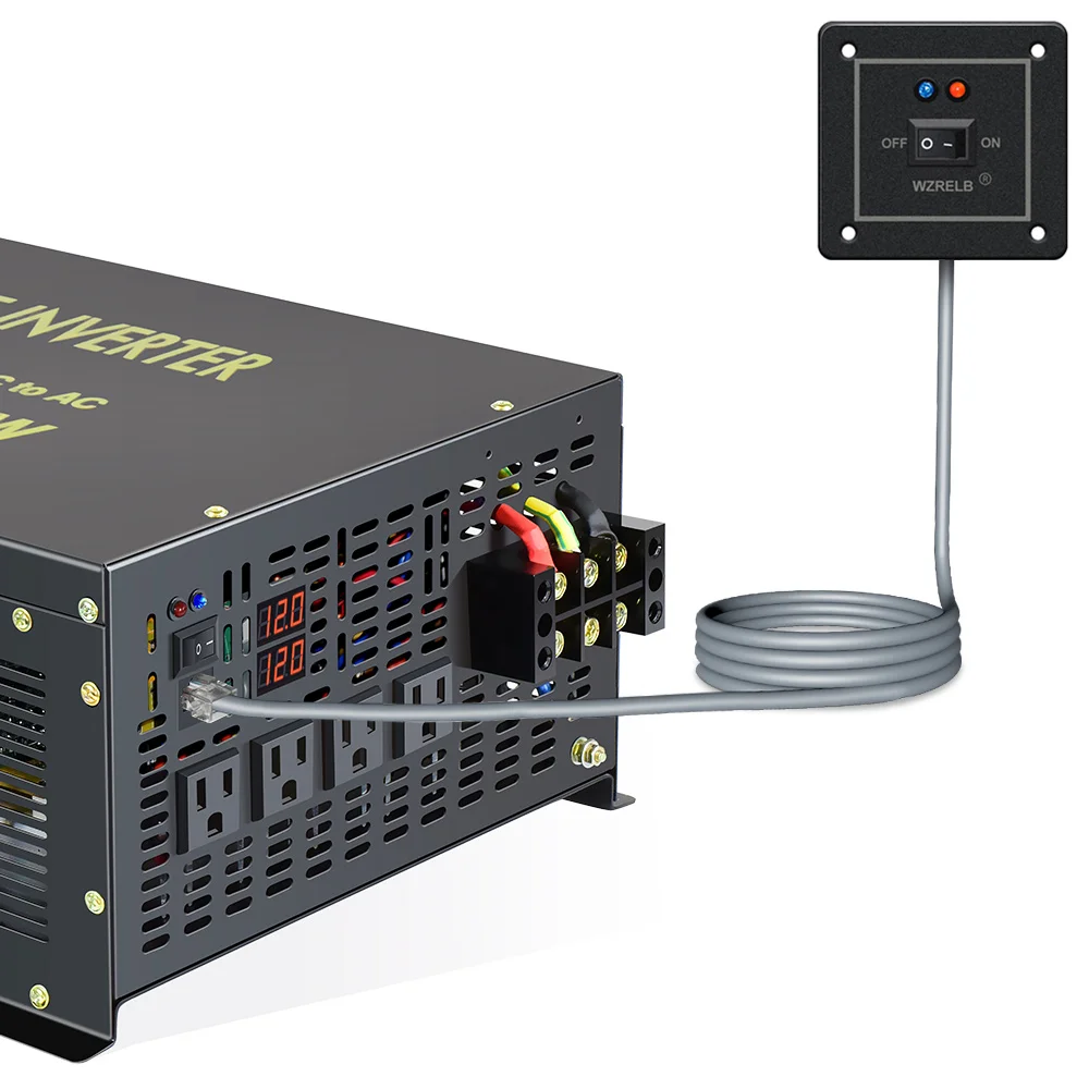 

7000W Wired Control Pure Sine Wave Solar Power Inverter Battery 12V 24V 36V 48V 60V 96V 110V DC to 120V 220V 230V 240V AC RV AC