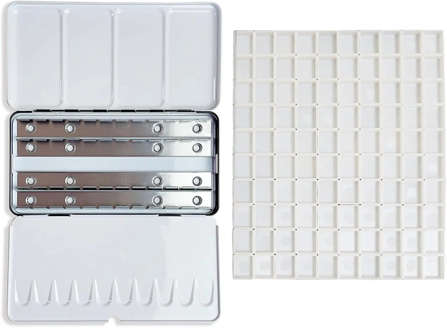 

Empty Watercolor Palette with 100pcs Half Pans Large Metal Tins for Paints