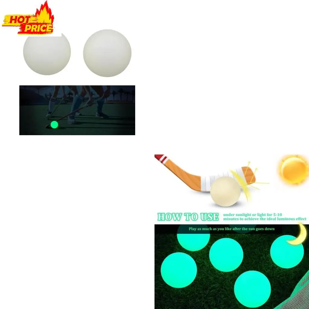 

2Pcs Street Hockey Balls Glow in Dark Ice Hockey Glowing Roller Hockey Pucks