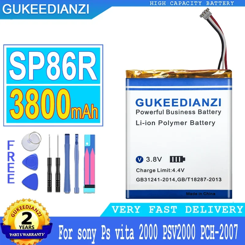 GUKEEDIANZI Battery for Sony, 3800mAh, SP86R for Sony PS Vita 2000, PSV 2XXX,SP86R, PSV2000,PCH-2007, 4-451-971-01, PS Vita 2007