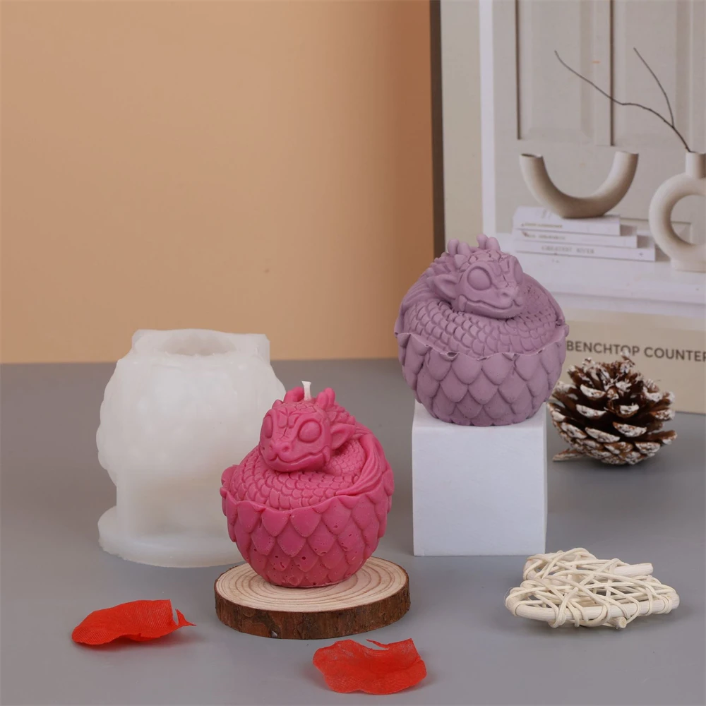 Dinosaur Egg Candle Silicone Mold DIY Handmade Aromatherapy Plaster Epoxy Resin Chocolate Candle Making Mould Home Decor