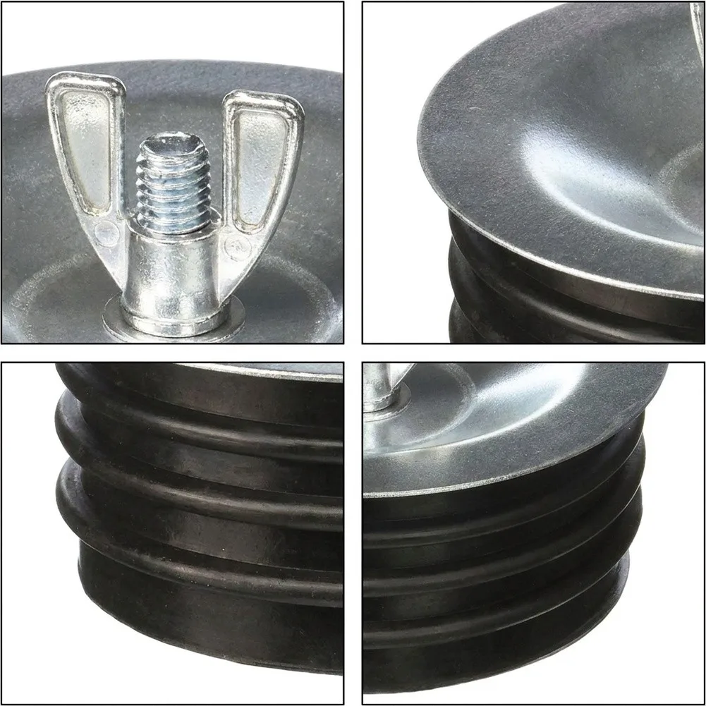 2 Pack 3 Inch Mechanical Drain Expansion Seal ABS Rubber Black Gripper For DWV Pipe System Testing And Temporary Sealing Solutio