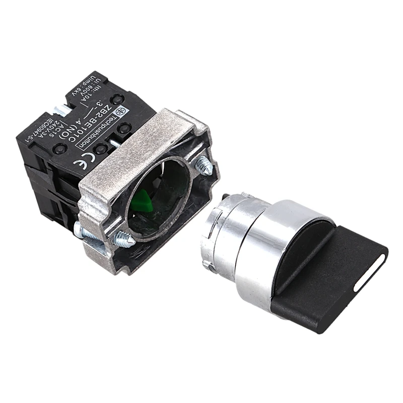 22mm Latching 2 NO 3-Position Rotary Selector Select Switch ZB2-BE101C Black