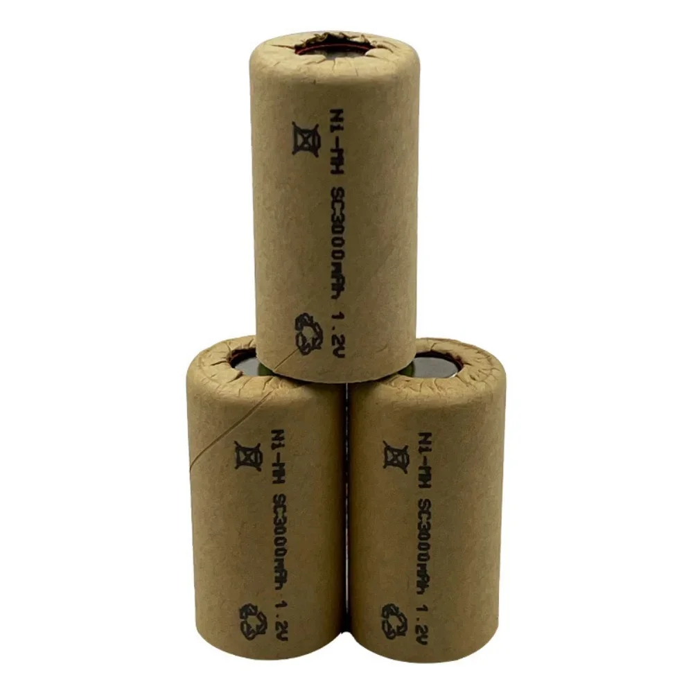 C&P SC3000mAh NI-MH 1.2V Sub-C Rechargeable High Power Tool Battery Cell NiMH SC3.0Ah Discharge Rate 10C 30A Sweep Machine