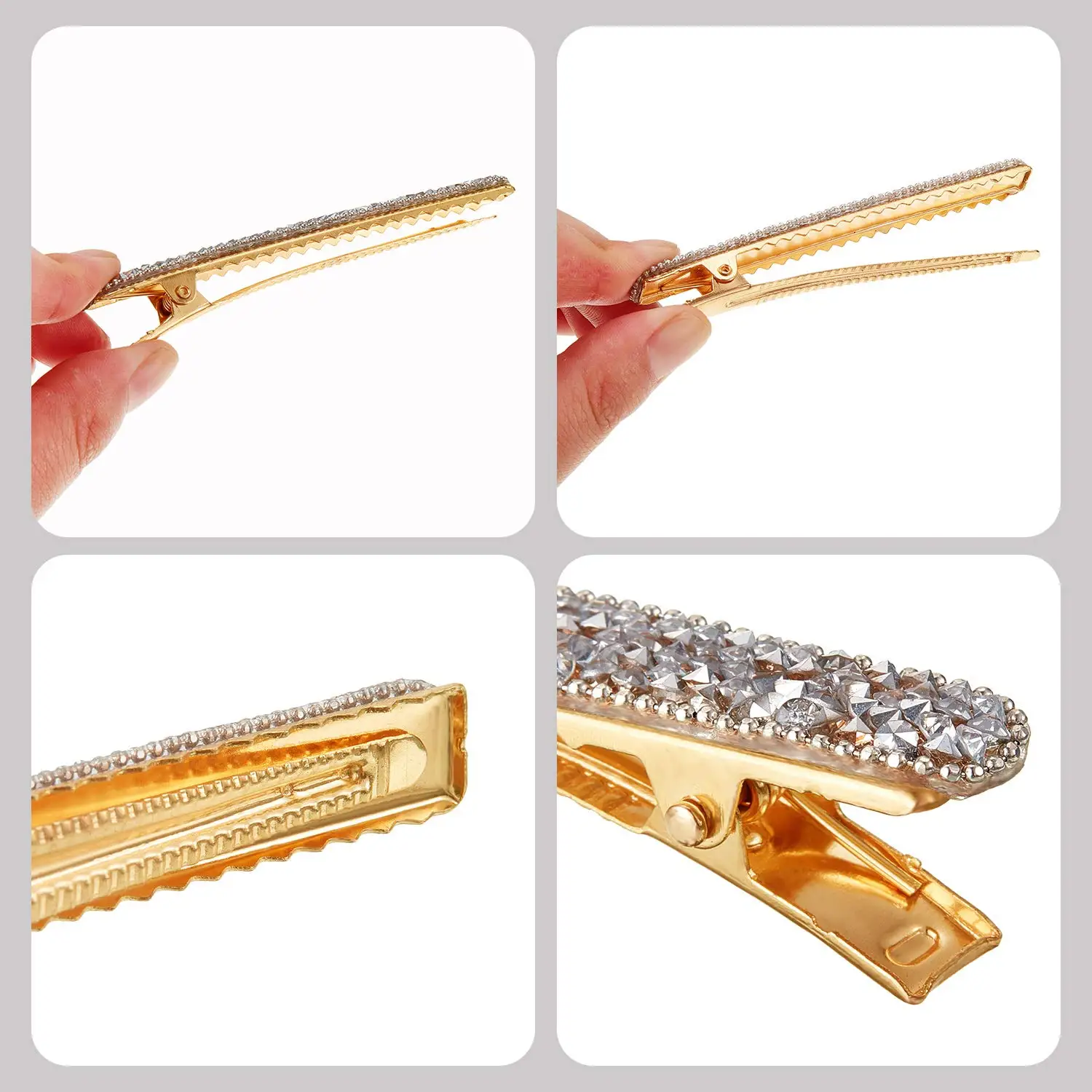 Fashion Bling Rhinestone Hair Clip Vintage Crystal One-Word Clip Hairpins For Women Girls Versatile Barrette Styling Headwear