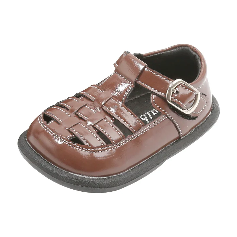 

Brand Children's Sandals Shoes,Spring Summer Microfiber Leather Hollow Baby Shoe For boys girls Closed-toe Weaving Retro Shoes