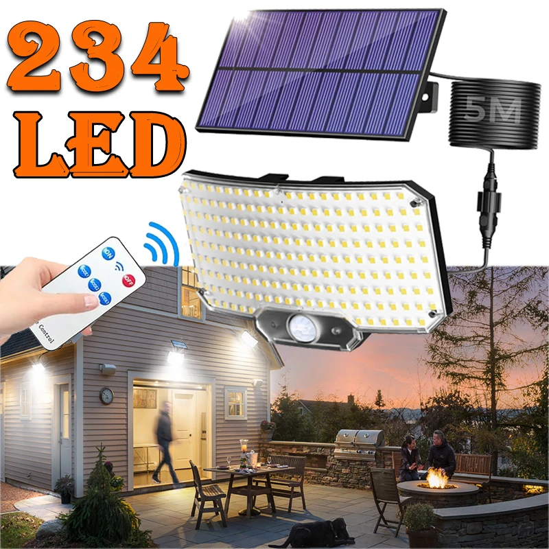 

Solar Light Outdoor Super Bright Motion Sensor Solar Strong Power LED Garden Wall Lamp IP65 Waterproof 3 Working Mode