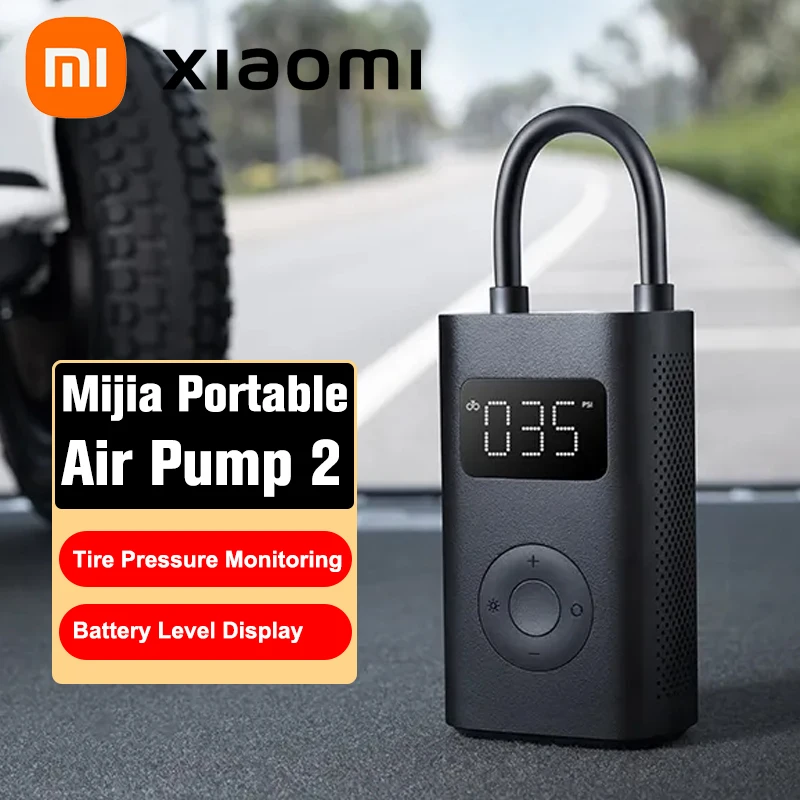 Xiaomi Mijia Air Pump 2 25%Speed Boost Mini Portable Electric Air Compressor Treasure 150PSI Type-C LED Multitool Inflator Xiomi