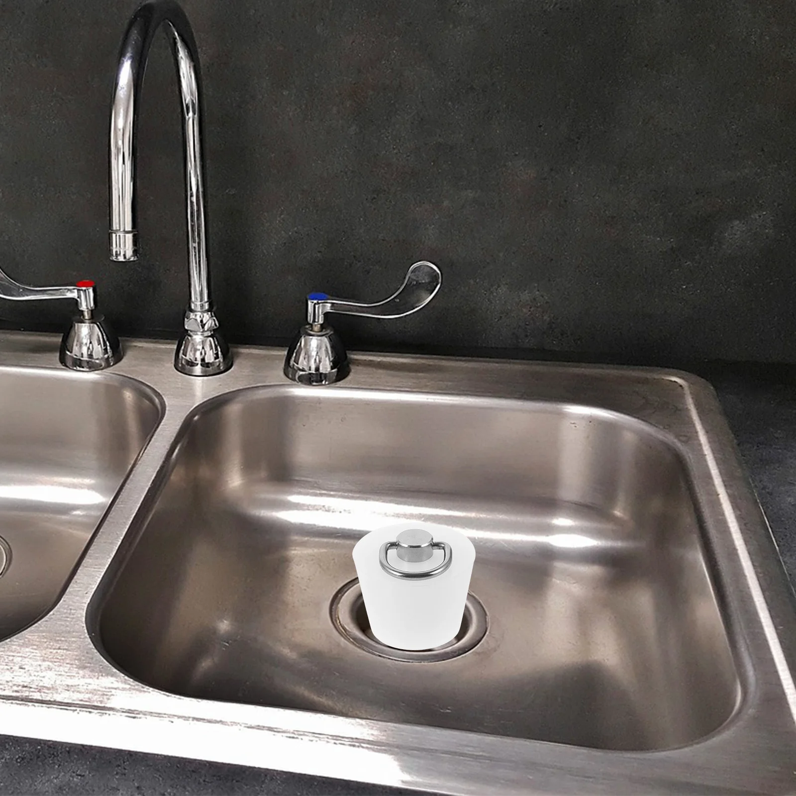 Plugue de pia de silicone com corrente de tração de metal, rolha de drenagem de banheira, cozinha, banheiro, universal, rolha de lavatório