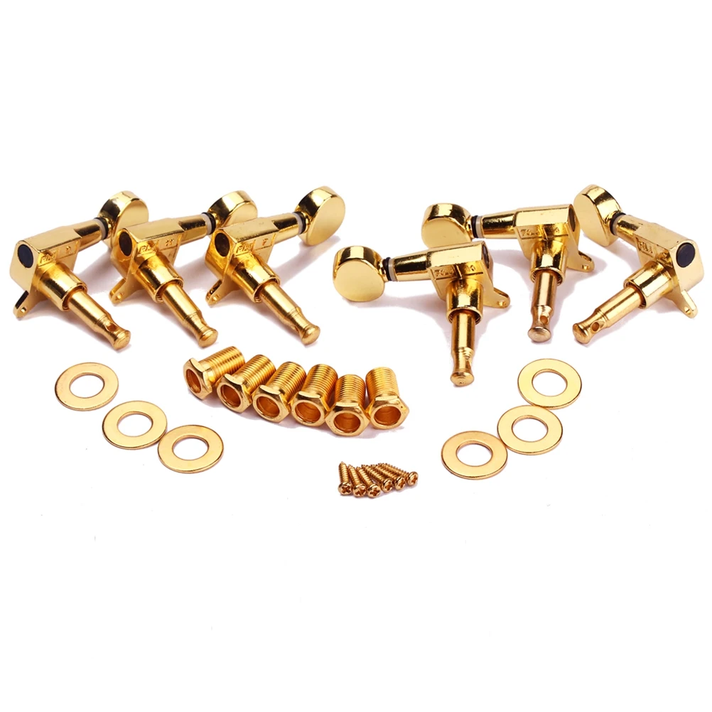 

6 PCS Golden Electric Guitar Accessories Pegs Locking Tuners Knob Guitars Tuning Keys Sealed Ballad Knobs for