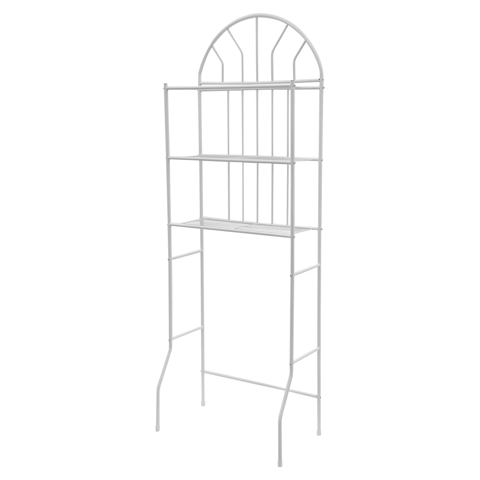 Three-Tier Over-The-Toilet Storage Shelf Floor Standing 63x34x177cm with 25kg Load Capacity Bathroom Organization Rack