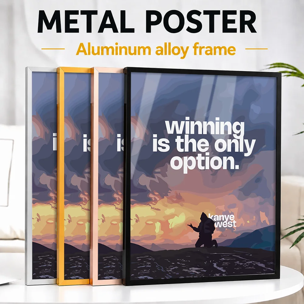 Kanye West Winning Quote Framed Metal Poster Personalized Photo Retro Record Style Wall Art For Home Office Memorable Fan Gift