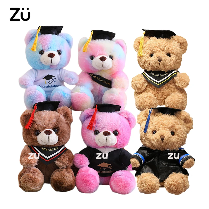 

ZU New Fashion Graduation Party Decor Student Gift Soft Stuffed Teddy Bear Plush Toys with Academic Dress Cap Lovely Dolls