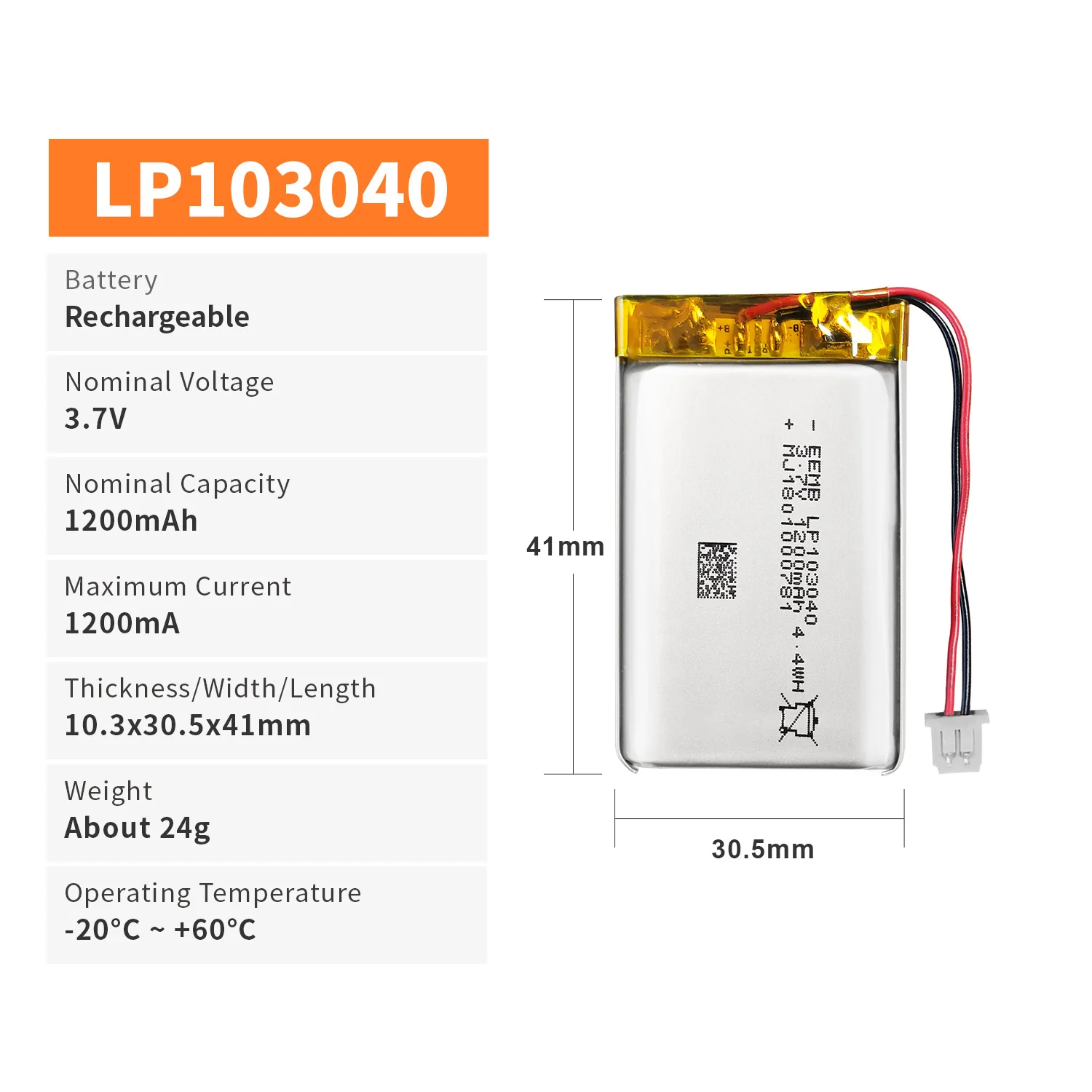 EEMB 1~10SZT 103040   Bateria 3,7 V 1200 mAh Akumulator litowo-polimerowy do głośnika Bluetooth, baterii urządzenia do masażu