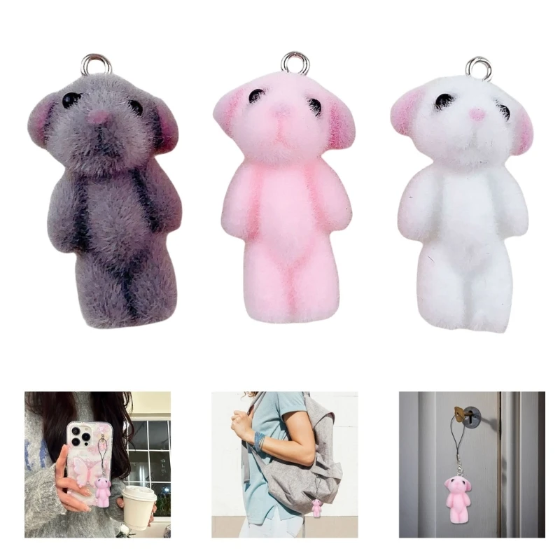 Lovely Bear Pendant Fashion Bear Keychain Stylish Bag Ornament Bear Keyring Cartoon Bag Decorations Alloy Texture