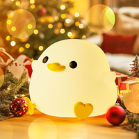 DoDo Duck Night Light, Cute Duck Lamp, Rechargeable Dimmable Nightlight, Silicone LED Bedside Lamp Nursery Touch-Sensitive
