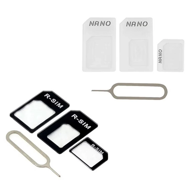 

4 In 1 Micro Nano SIM Card Adapter Connector Convert Nano Sim Card to Micro Standard Adaptor For iPhone 5 Huawei Xiaomi Samsung