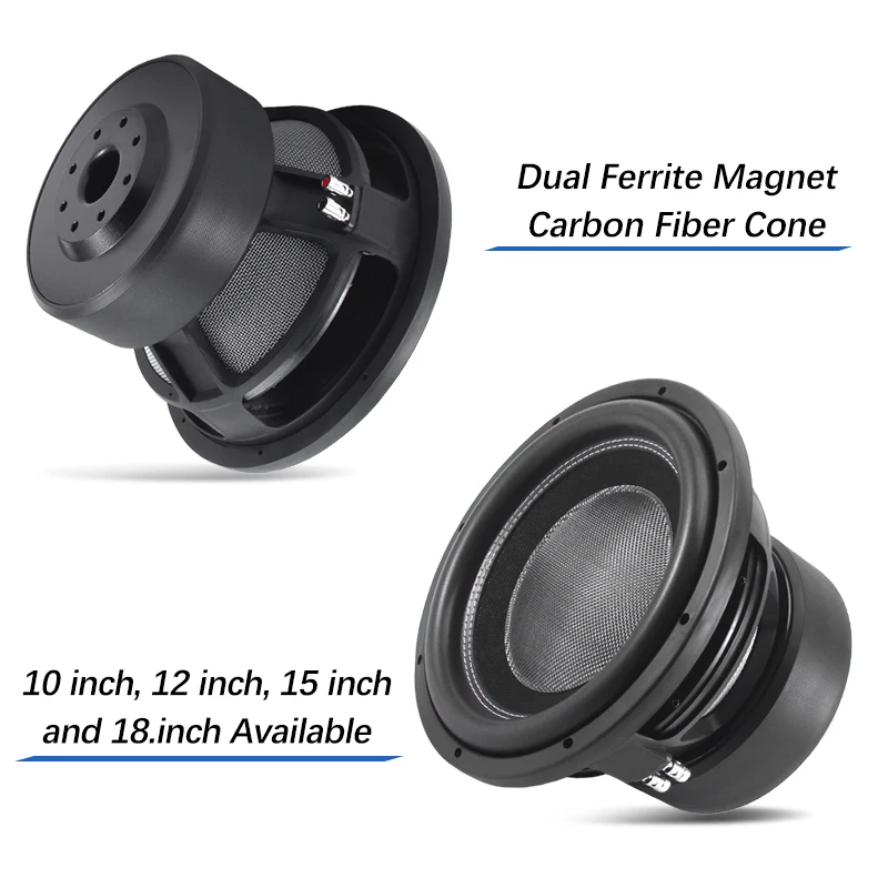 Zeming Car Bass Speaker Competition Sub RMS 1500W Heavy Duty Speaker 12 Inch 3000W Peak SPL Car Subwoofer