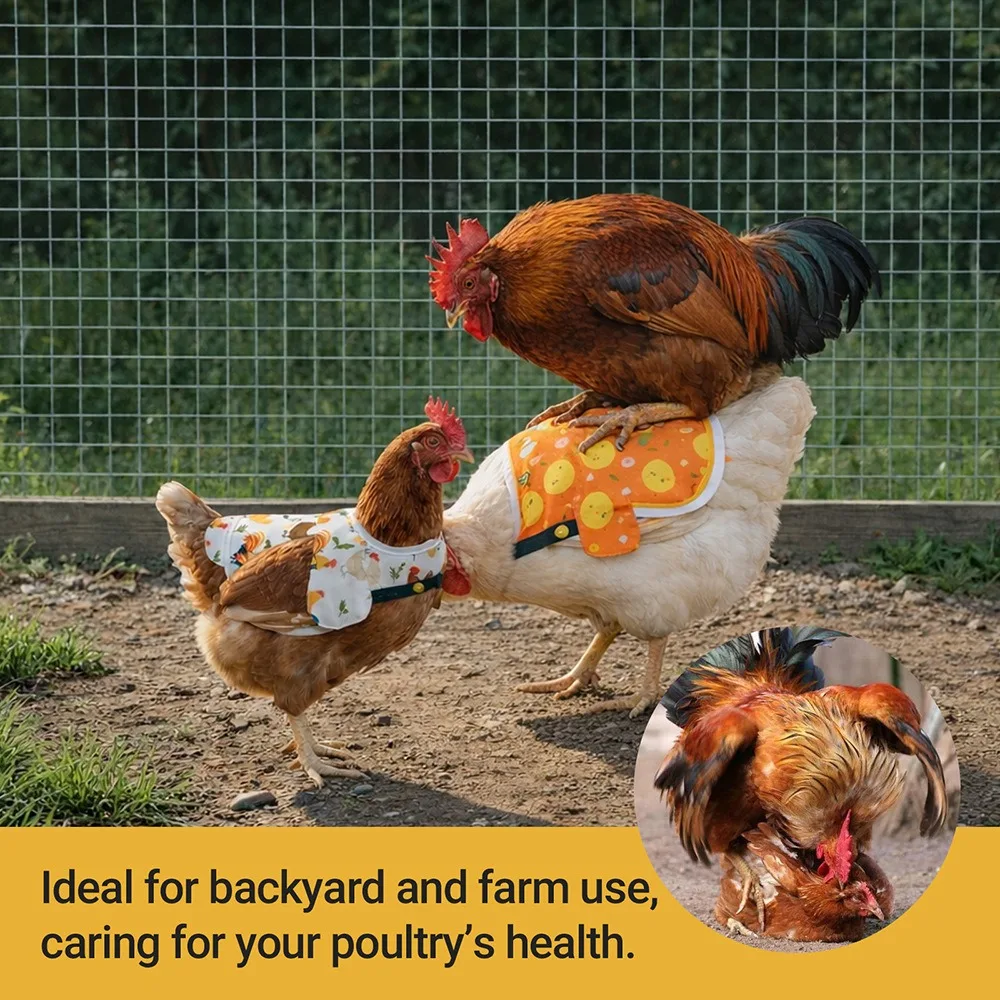Waterproof Chicken Saddle Apron Pet Chicken Vest Warm Clothes Duck Goose Wing Protection Poultry Back Protector Farm