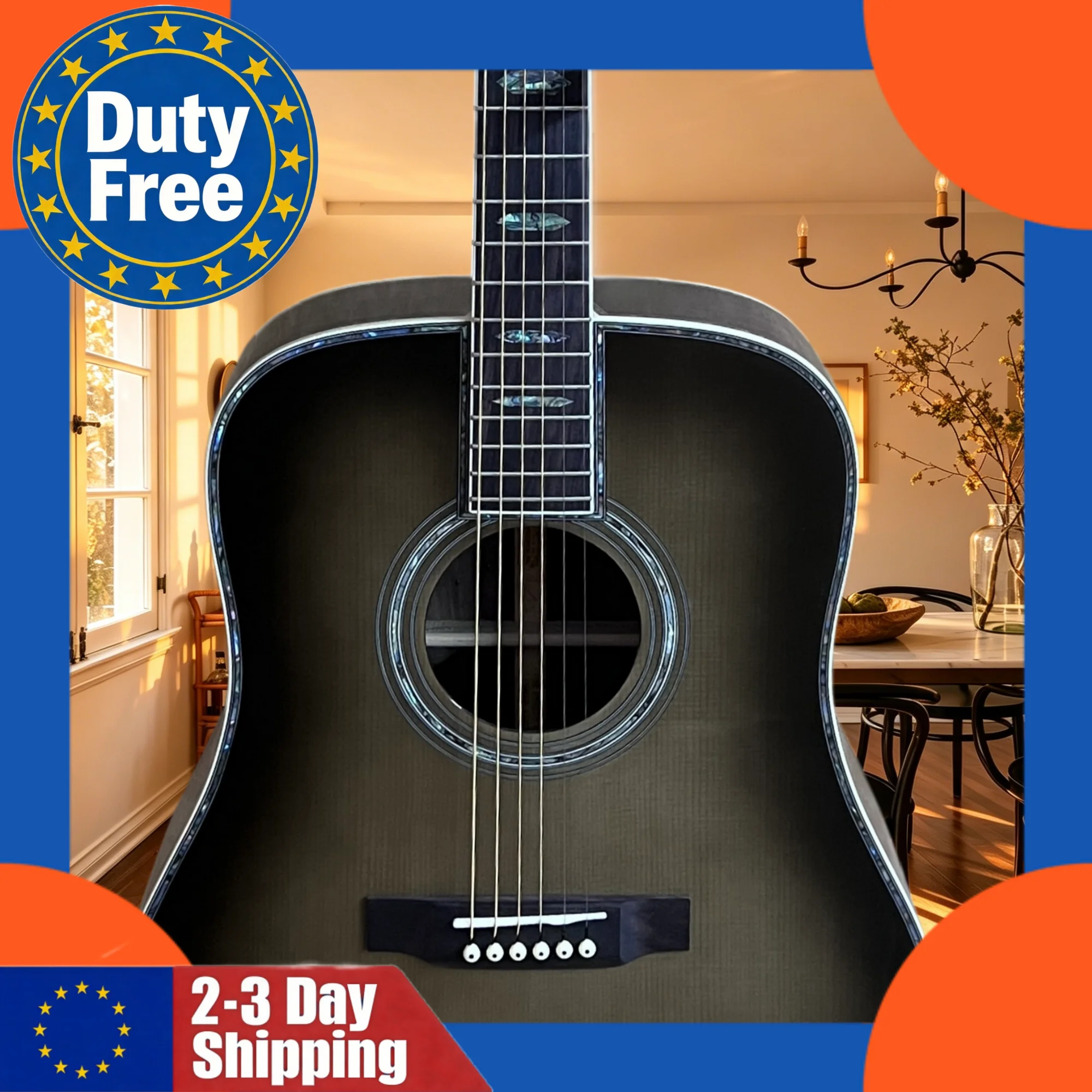 Deutsches Lager 45 Serie Graue Gitarre Fichtendecke Feines Klangbild Klarer Klang Originaler Klang Reine Farbe