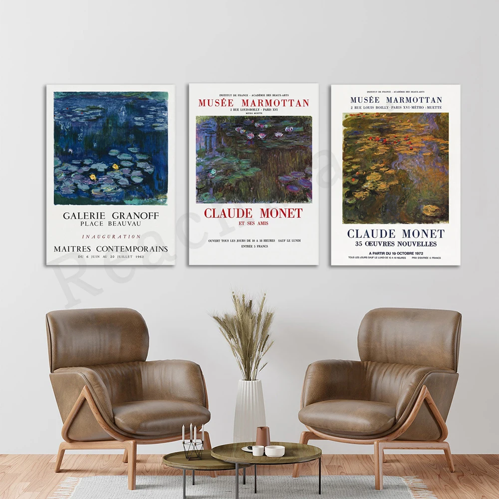 Claude Monet drucke, wasser lilien, Monet poster, garten teich gemälde, ausstellung poster Französisch künstler