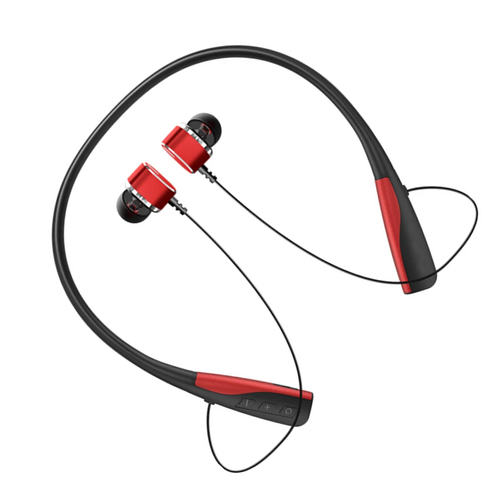 

Neck Wearing Headset Stereo Earphone Wireless Sports IPX5 Waterproof Magnetic Design Red Color Control
