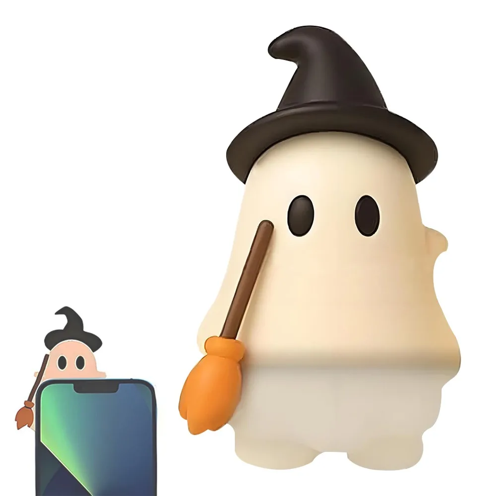 Peel-and-stick Ghostees Mystery Phone Buddy Mini Size Ghost Design Smartphone Figurine Ghost Pendant for Cell Phone Accessories
