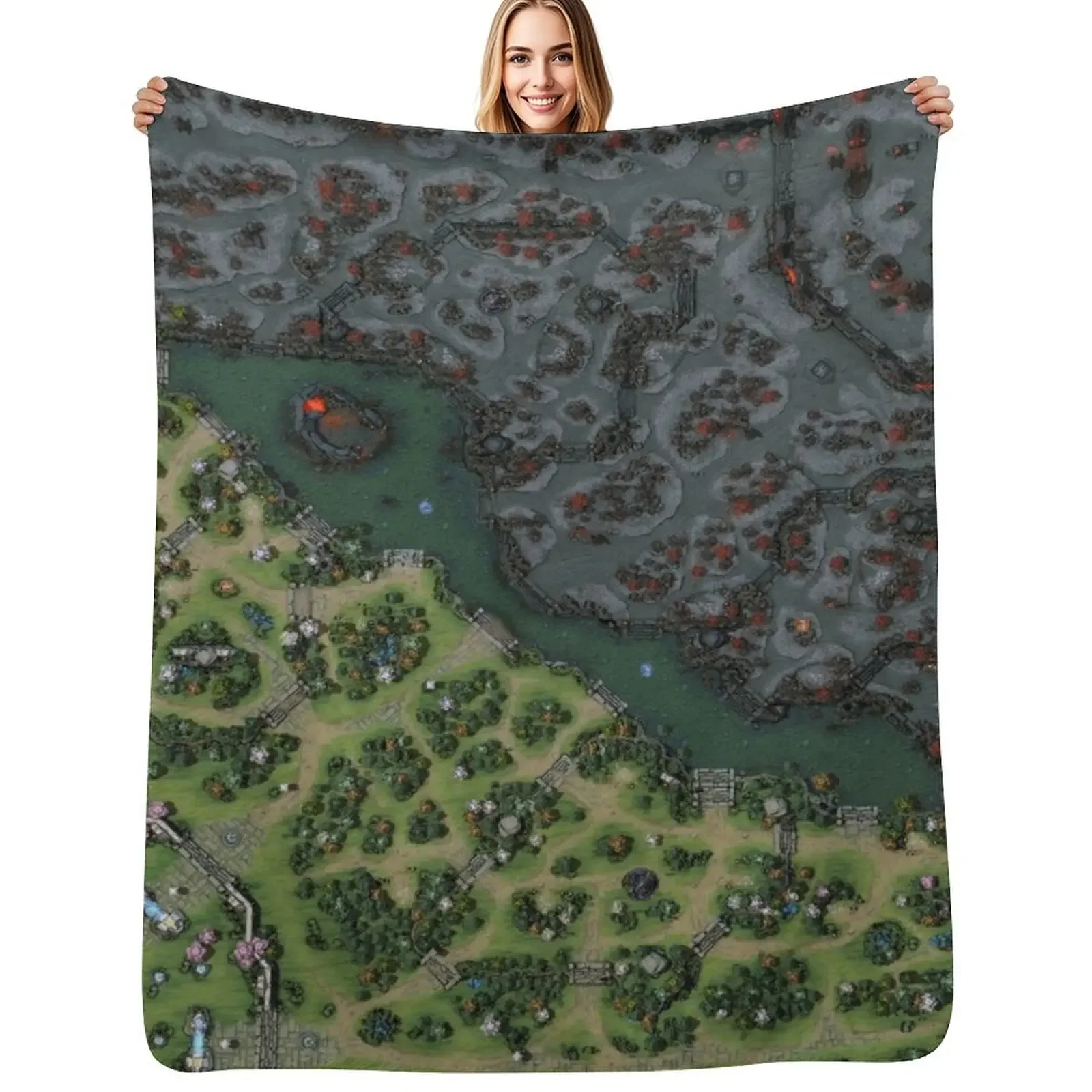 

Dota 2 Reborn 7.28 HD Map Throw Blanket Heavy decorative manga Comforter Blanket