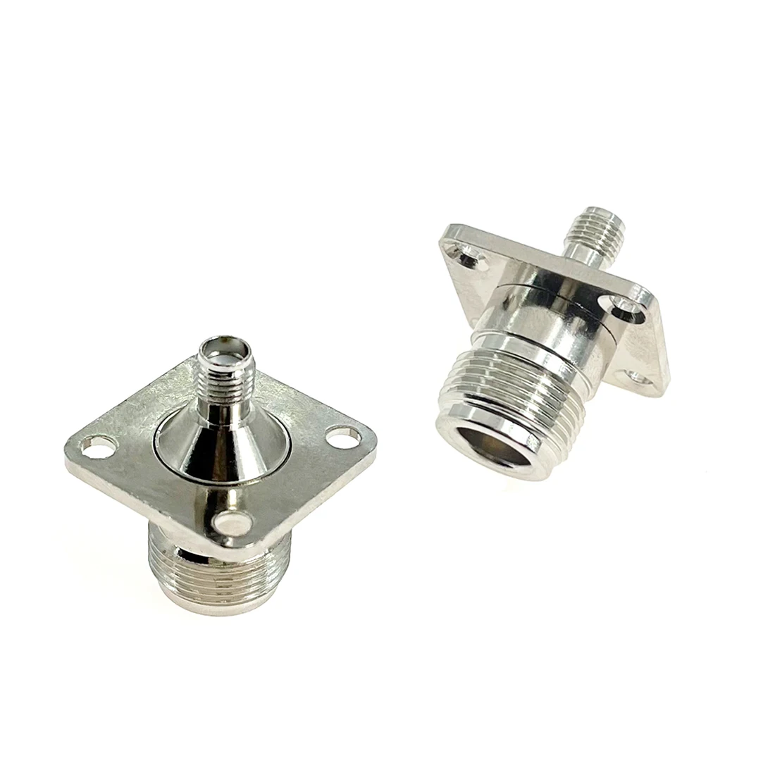 1pc N Female to SMA  Jack  RF Coax Adapter Convertor  Big 4-Hole Panel Mount  Nickelplated  New Wholesale