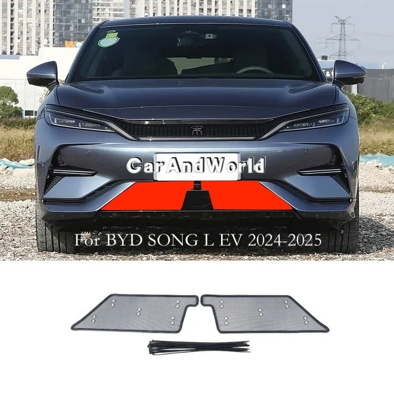 

Stainless Center Grilles Insert Screening Net Insect Protecte Guard Mesh Cover Car Accessory For BYD SONG L EV DM-i 2024-2026