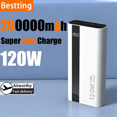 For Xiaomi 120w 200000mah High Capacity Power Bank Super Fast Charging Portable External Battery Power Bank For Iphone Samsung