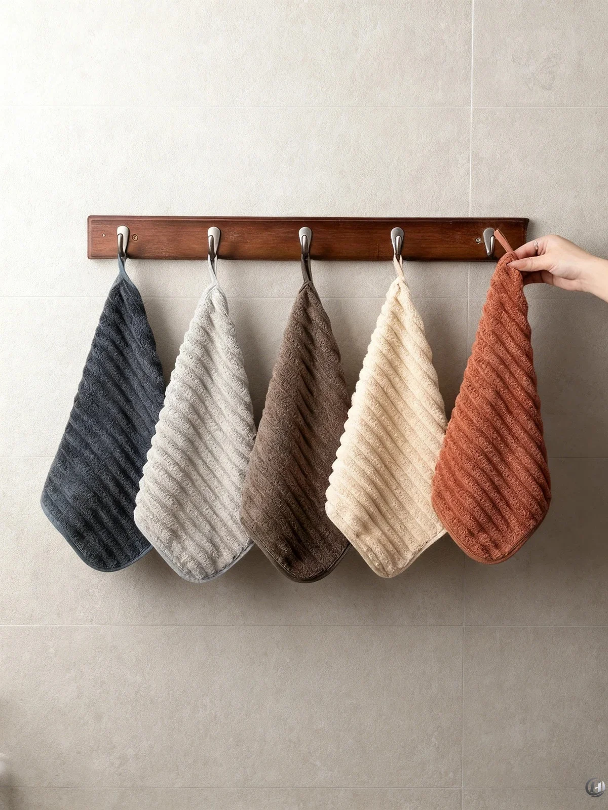 5-teiliges Luxus-Handtuchset - 11,8*11,8 Zoll Schnelltrocknende Waschlappen für Haushalt und tägliche Bedürfnisse – Detail 1