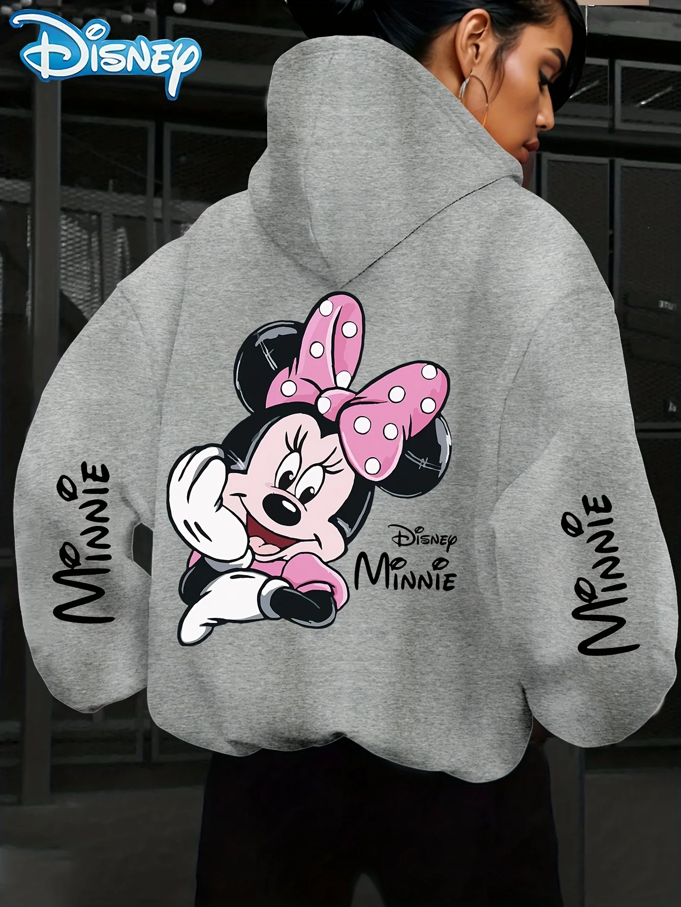 

Disney Women Minnie Mouse Pattern Hoodie-Unisex Autumn and Winter Fleece Hooded Everyday Outdoors Hoodie for Any Occasion