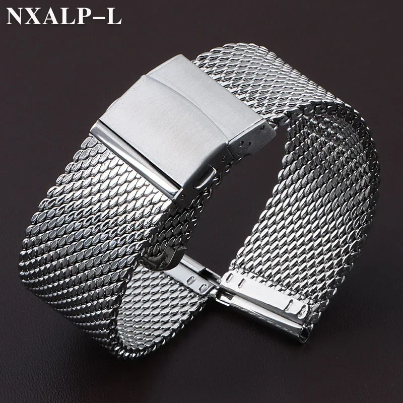 Universal 1.0 Milanese Watch Band 18mm 20mm 22mm Mesh Loop Stainless Steel Strap 3mm Thickness Bracelet for DW for Omega Bands