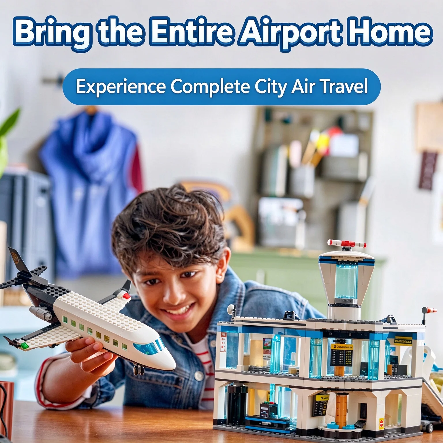 Compatible Sets City Series Building Blocks Airport with Airplane Passenger Terminal 60502 New Plane Model Toys Assembling Gift