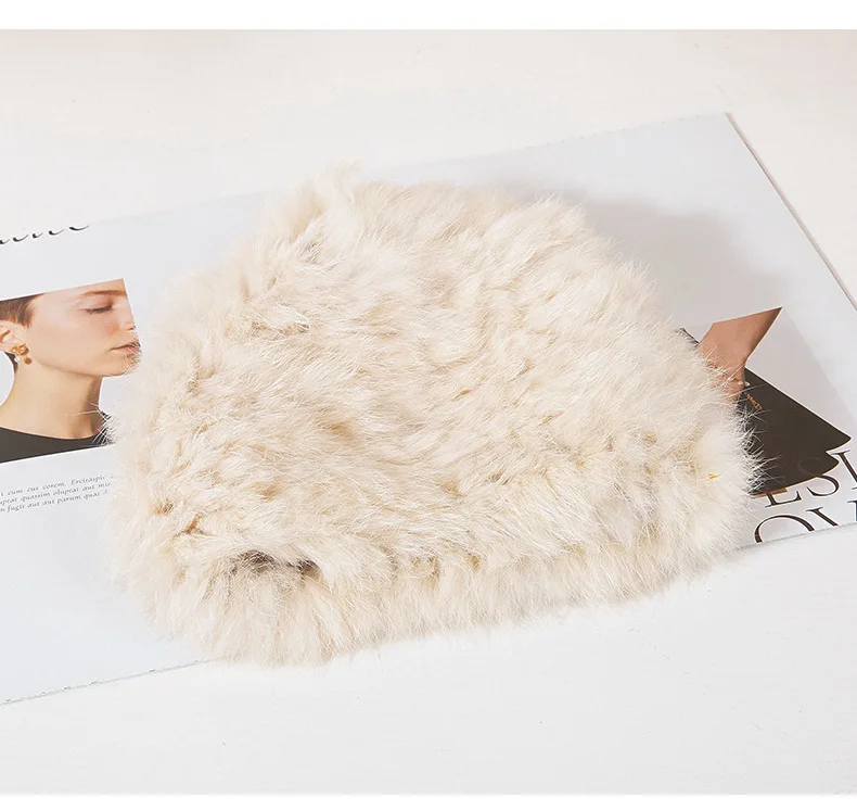 

Head Cap Hugger Toque Stocking Watch Rabbit Warm Hat Women Keep Autumn Winter Versatile ear-protecting Plush Basin 2M100