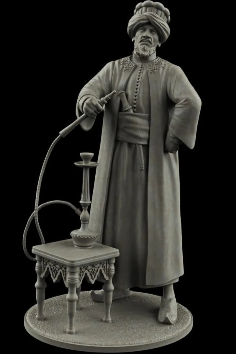 Kit de figurines en résine moulée sous pression, échelle 1/24, 75mm, ancien marchand oriental, jouets miniatures, Diorama non assemblé et non peint