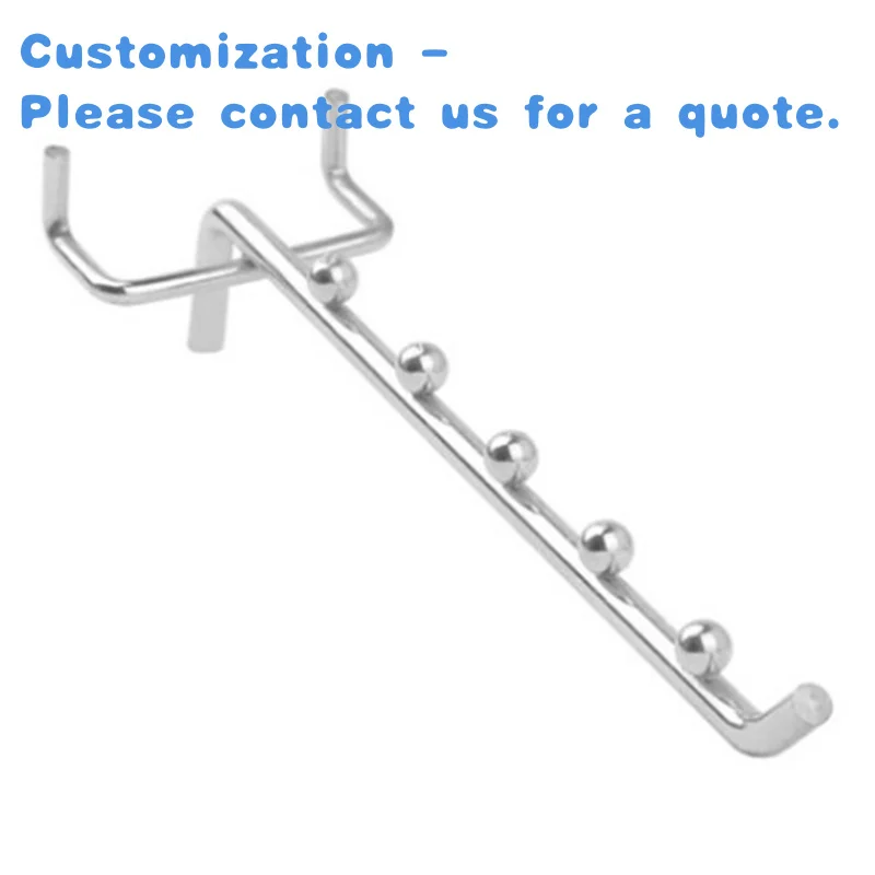 

custom.Kainice Peg Board Hooks Grid Panel Metal Wire Display Rack Slat Hook Steel Pegboard Hook with 5 Beads