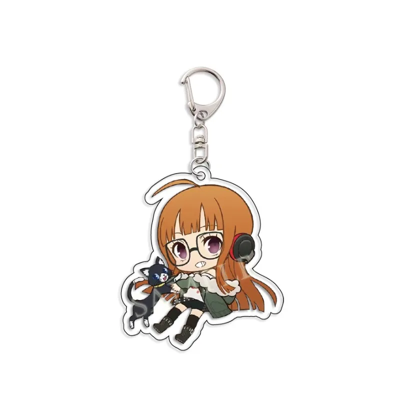 Persona Anime Keychain Ren Amamiya Goro Akechi Acrylic Llaveros Q Version Bag Pendent Decor Accessories Cartoon Key Chain Gift