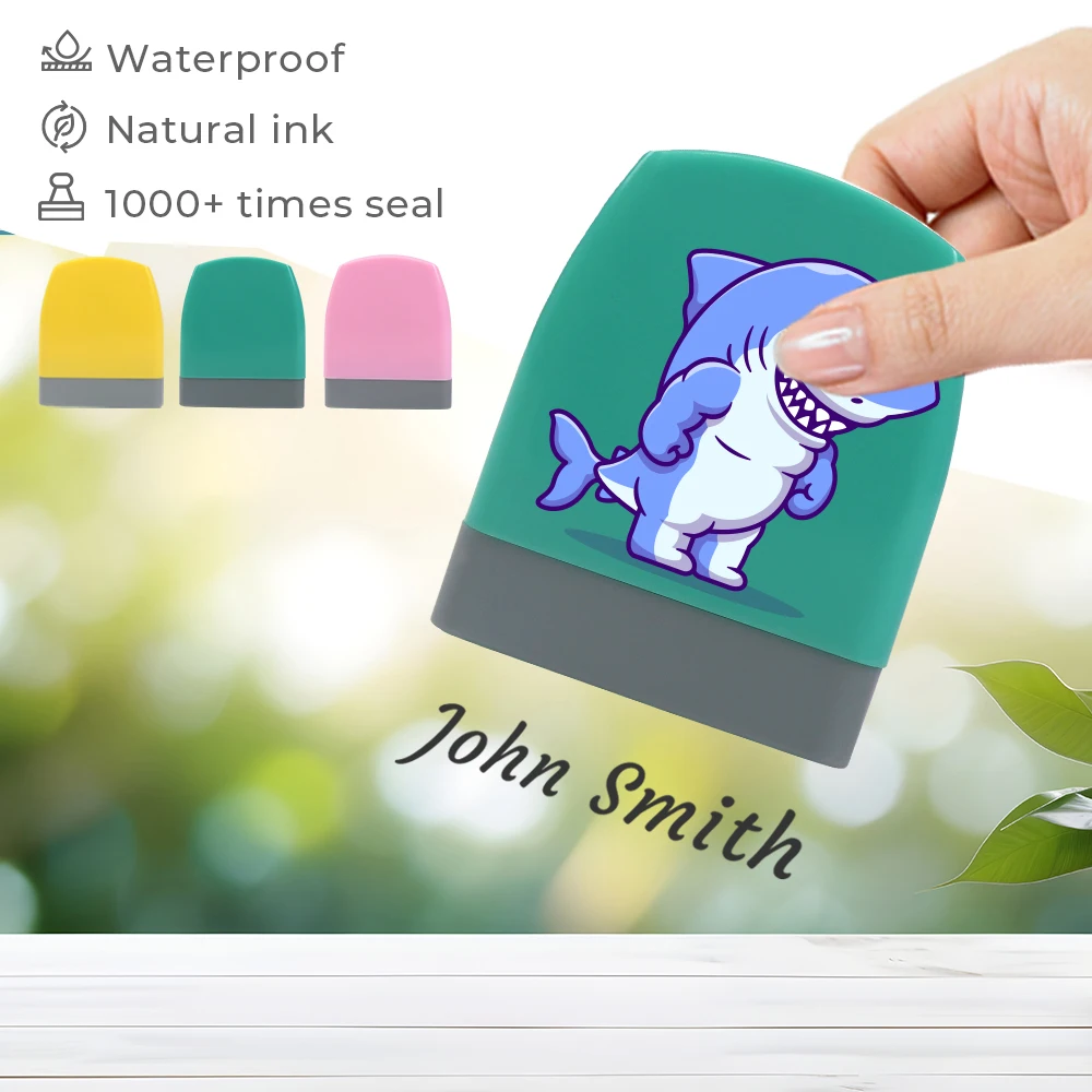 Fierce Shark Personalized Custom Made Children's Stamps Stampops Name