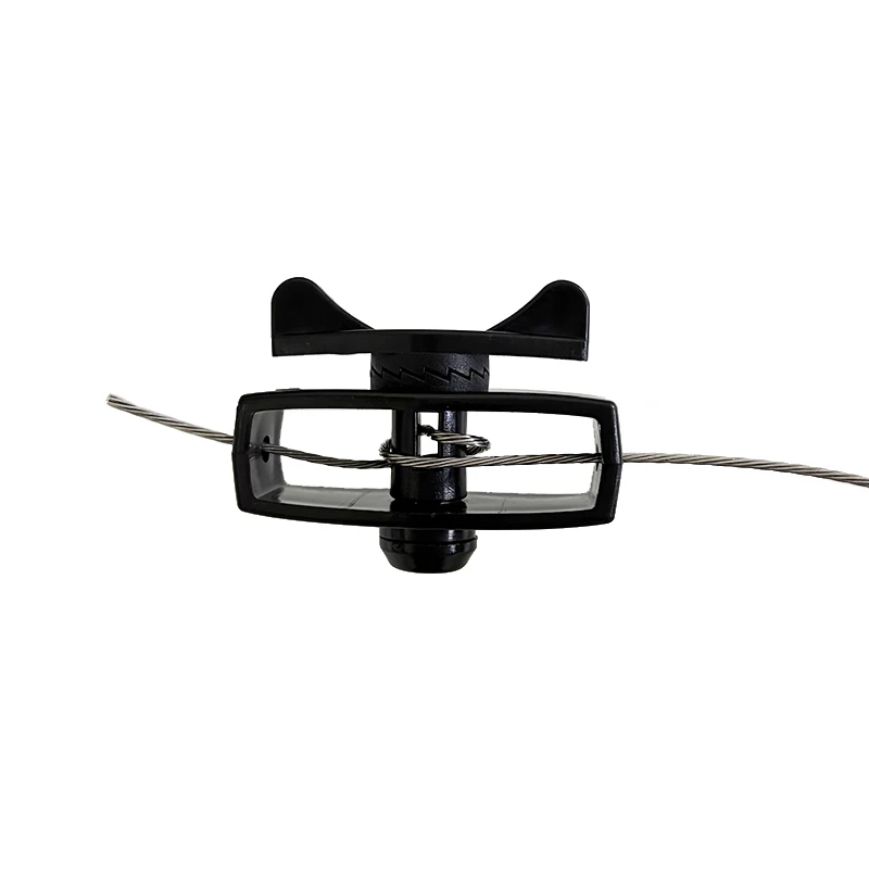 Electric Fence Wire Tensioner Insulator Black Plastic In-Line Tightener Strainer for Farm Livestock House Electronic Fencing