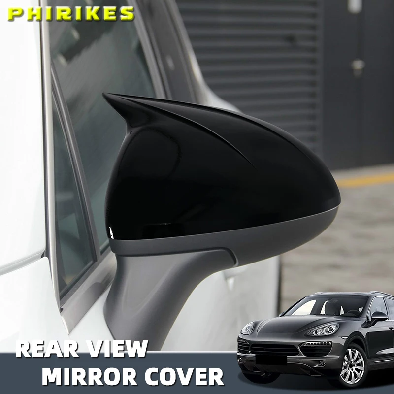 

Черные накладки на боковые зеркала заднего вида из углеродного волокна для Porsche Cayenne 2011 2012 2013 2014