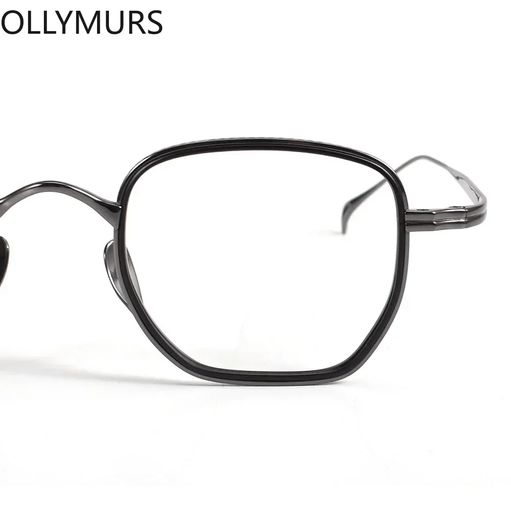 

Ollymurs Japanese Titanium Polygonal Spectacle Frame Retro Wide Rim Design Eyeglass Frame Men Optical Eyewear KMN1233