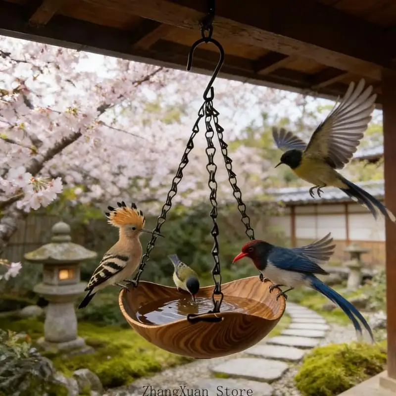 Hängende Vogeltränke, Vogelfutterspender, leichtes Wasser- oder Vogeltrinktablett für den Außenbereich, 3 x – Detail 8