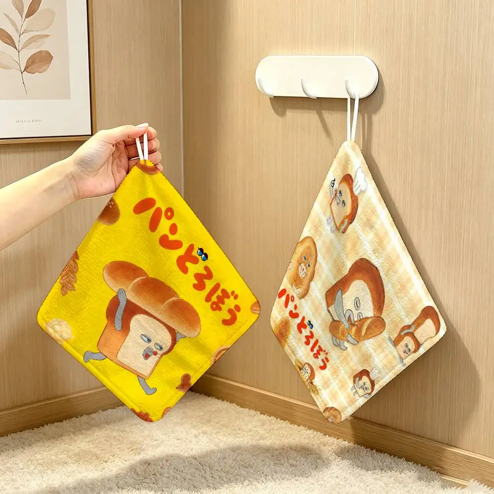 Cartoon B-Bread Thiefs  Anime Polyester Hanging Kitchen Hand Towel Durable Wear Resistant  Versatile Use Throughout Home