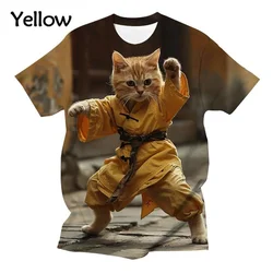 Funny Animal Print 3d T shirt men Fashion Casual oversize Tai Chi Animal T-shirt women kid cute cat funny short sleeve tees tops