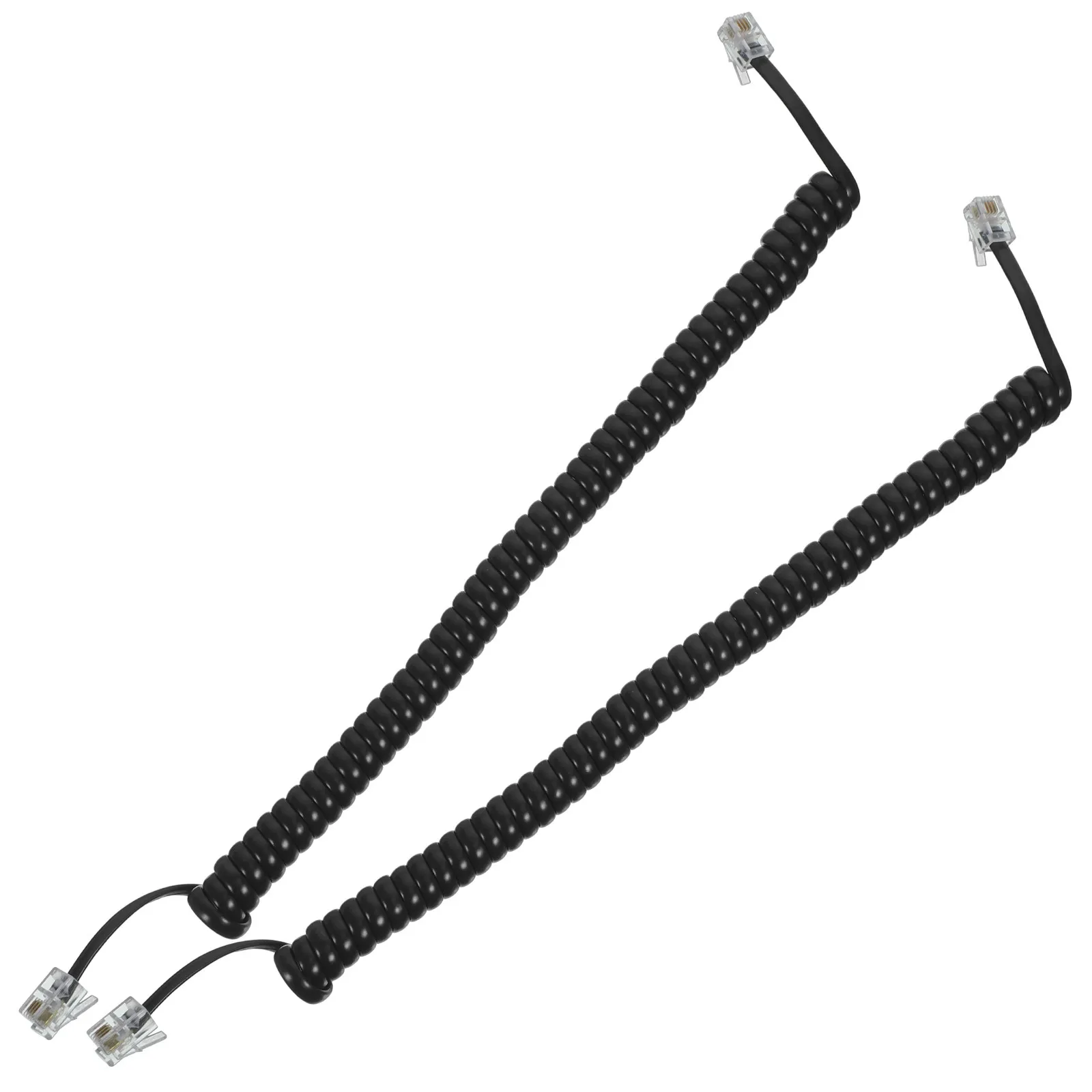 2Pcs Coiled Telephone Cord for Landline Phones Lightweight Comfortable Adjustable Length No Knots No Disconnection Reliable