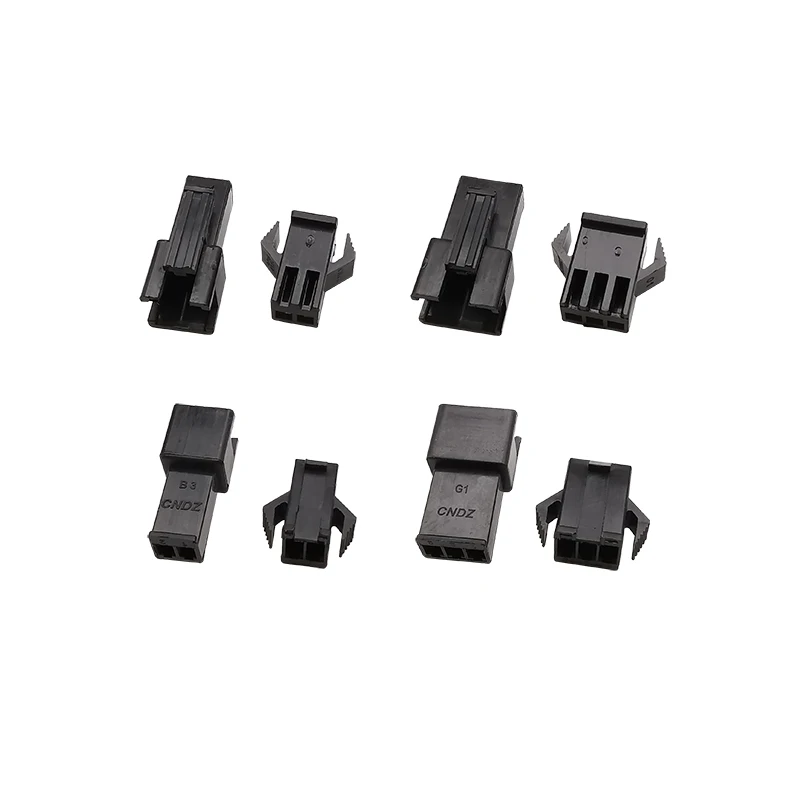 200Pcs/Box Black JST SM 2.54mm Pitch 2P 3P 4P 5 Pin Male Female Plug Housing Pin Header Crimp Terminal Adapter Wire Connector