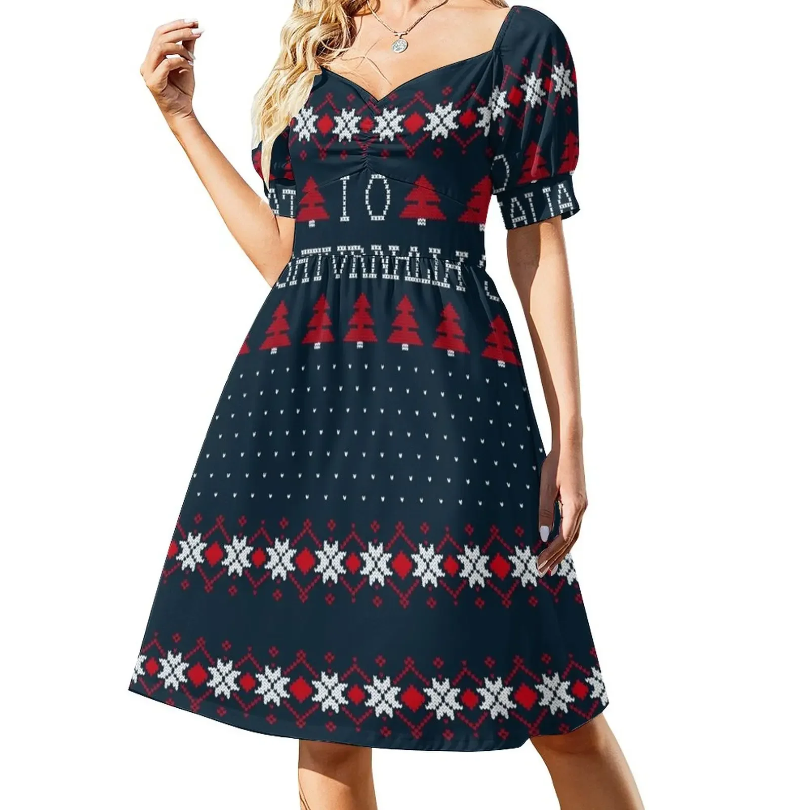 

Ancient Knits - IO SATURNALIA Short-Sleeved Dress women's elegant loose dresses summer dresses women 2025